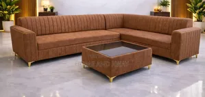 Sofas/6 Seaters L Sofa Sets With Center Table in Any Colour/Material