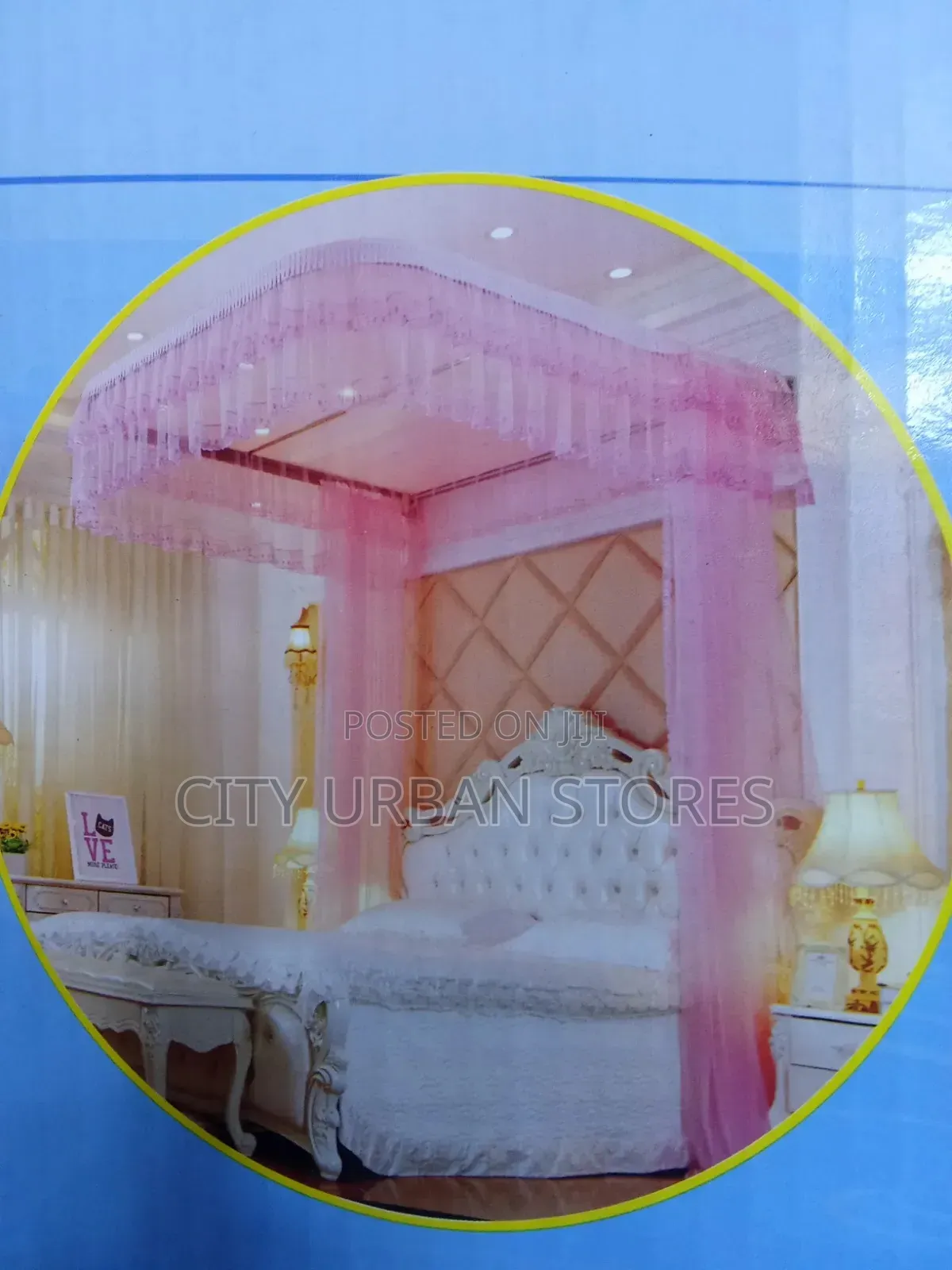 Wall Mounted Pink Mosquito Nets