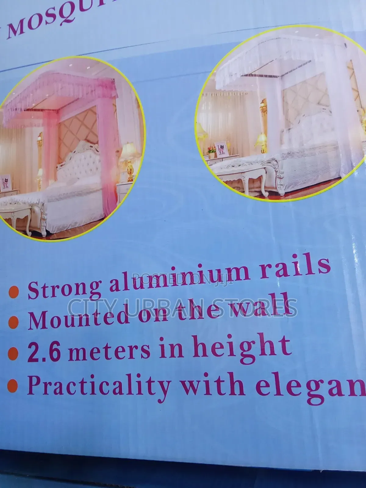 Light Blue Wall Mounted Mosquito Nets