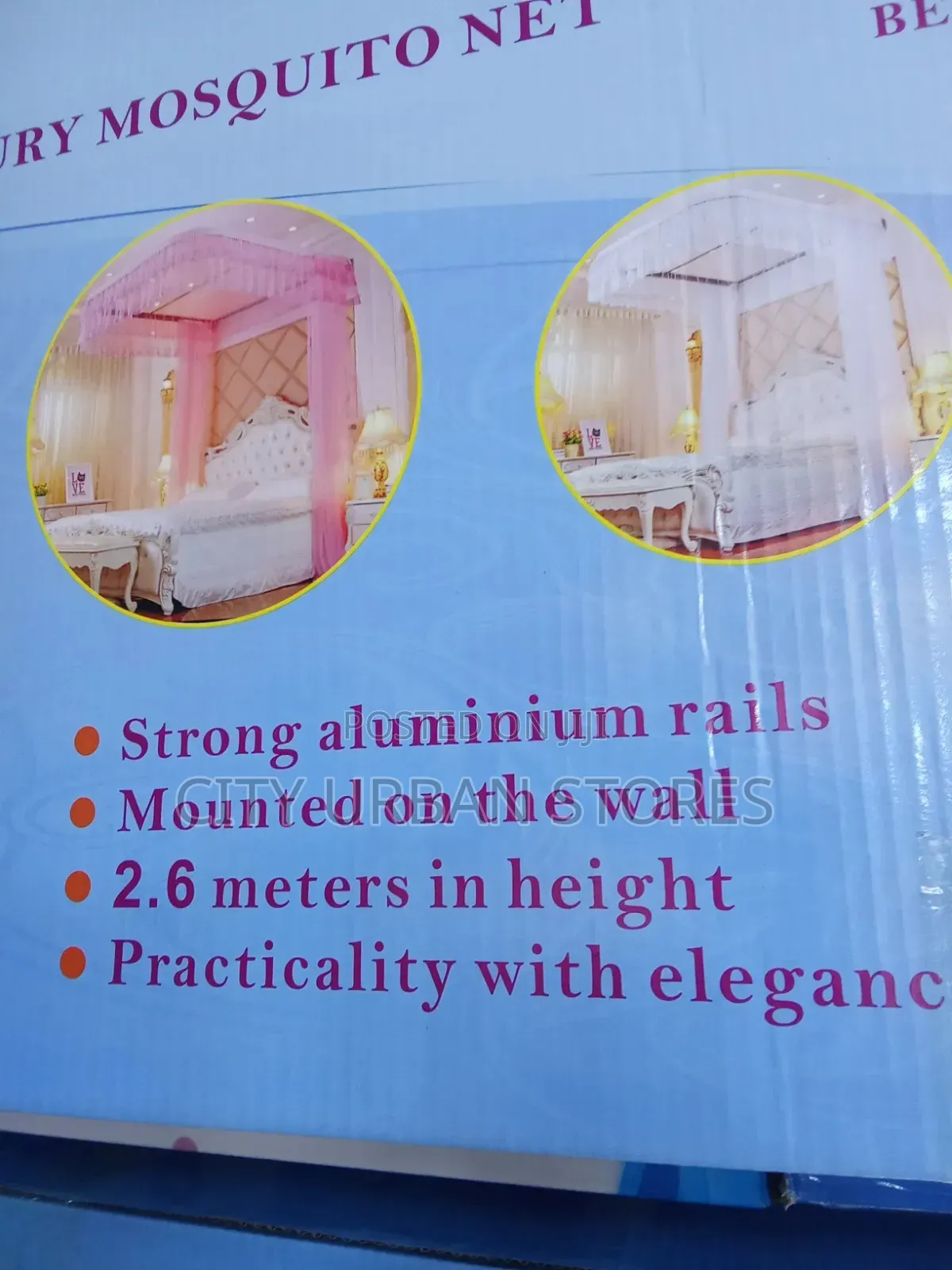 Wall Mount Cream Mosquito Nets