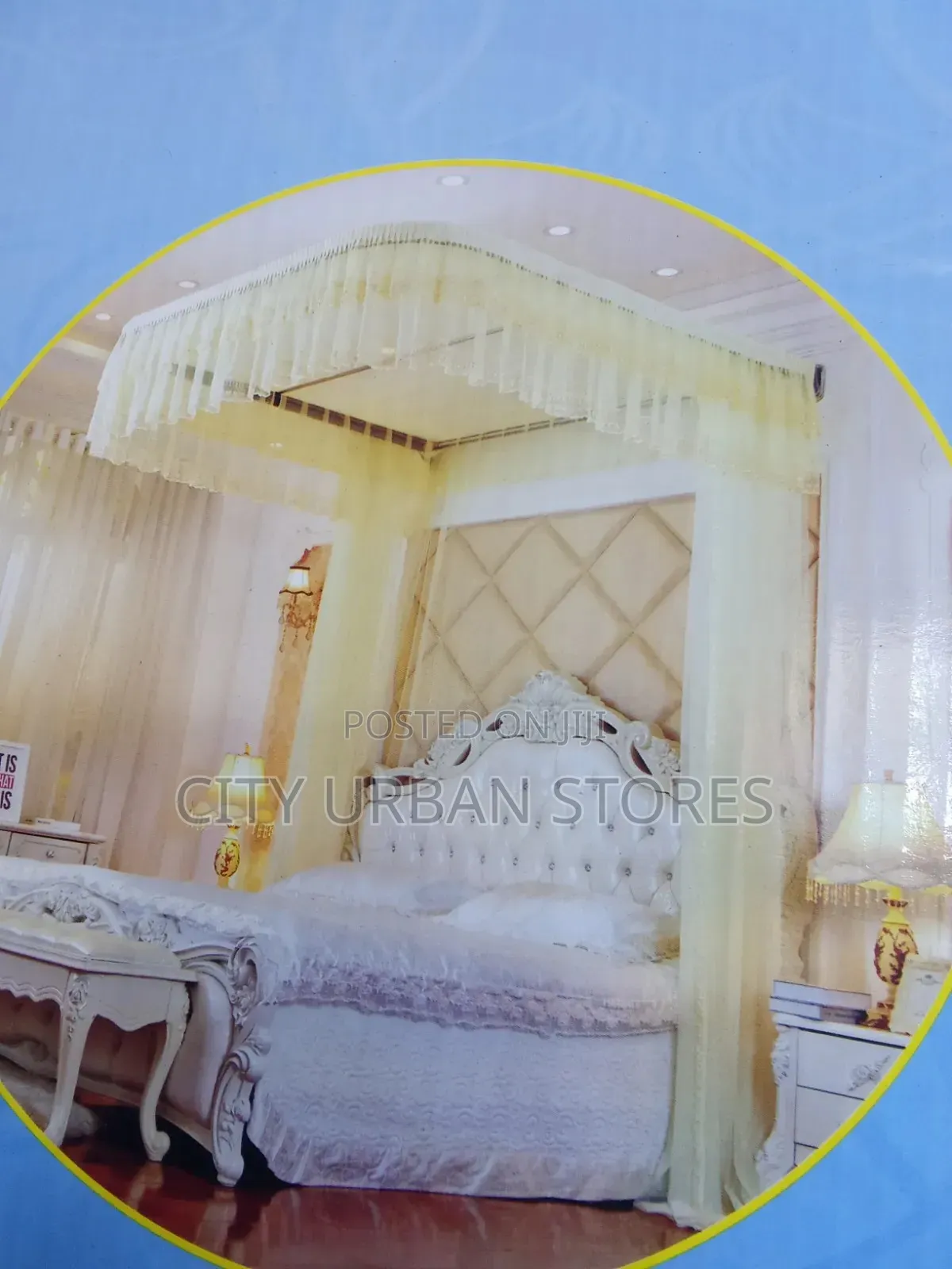 Wall Mount Cream Mosquito Nets