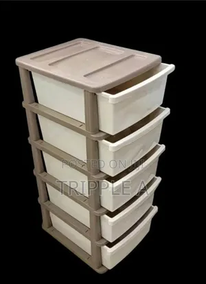 Plastic Storage Cabinet Trolley 5 Drawers