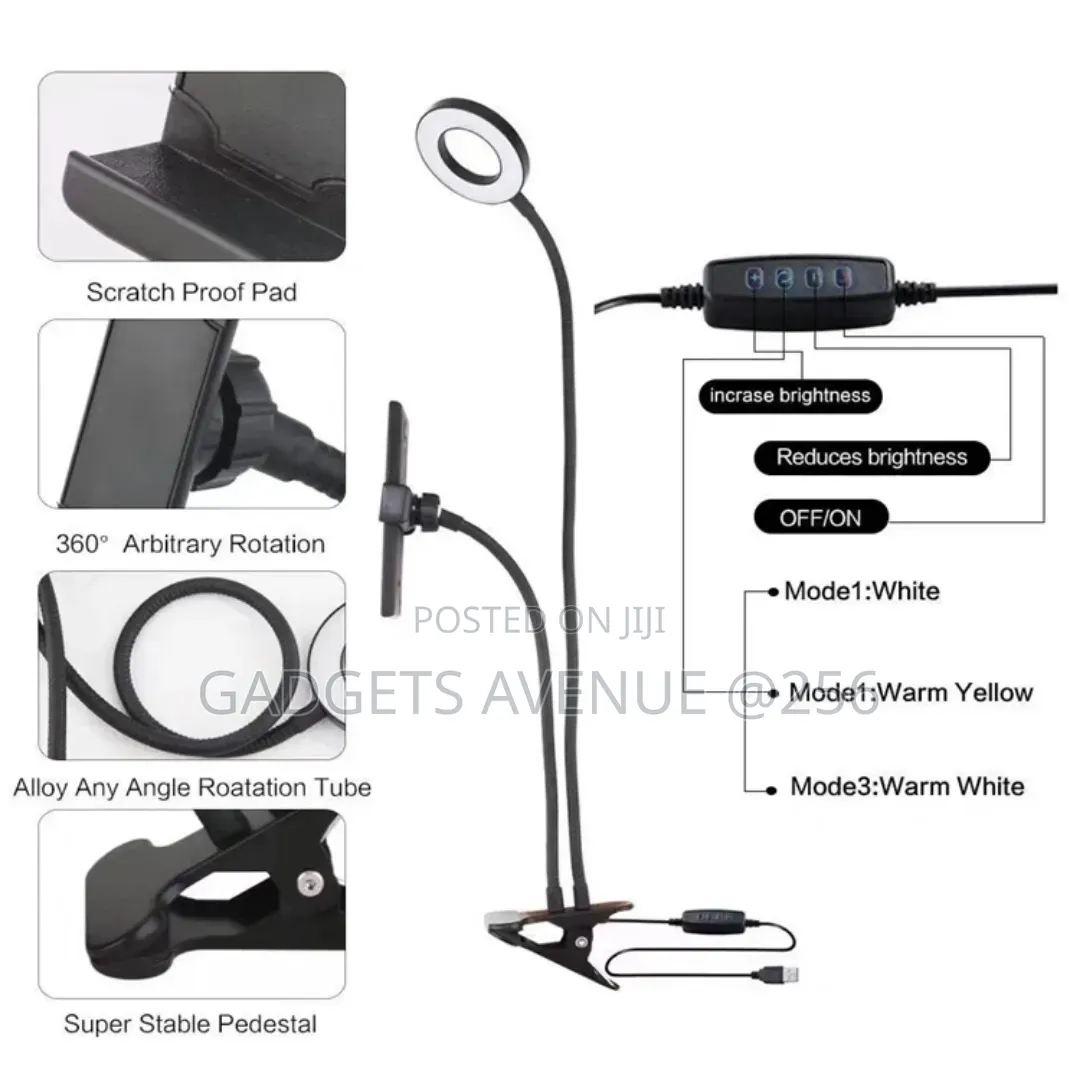 Professional Live Stream Ring Light With a Phone Holder.