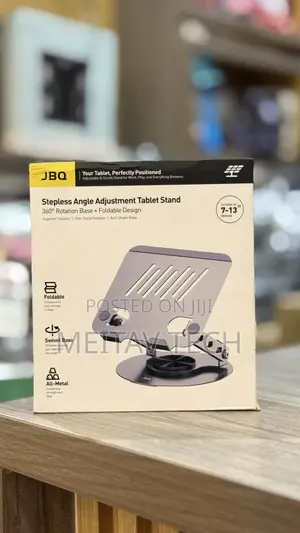 JBQ Tablet Stand / Laptop Stand, Foldable Design, Metallic