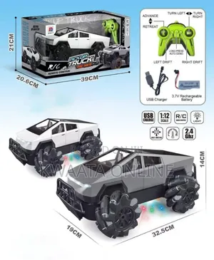 Pickup Toy Truck, 2.4ghz Remote Control, Led Lights, Usb Rechargeable