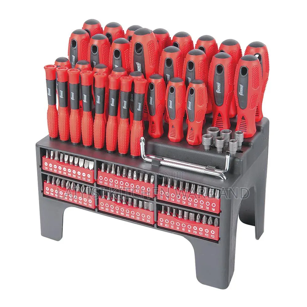 100 Piece Screwdriver and Bit Set With Storage Stand
