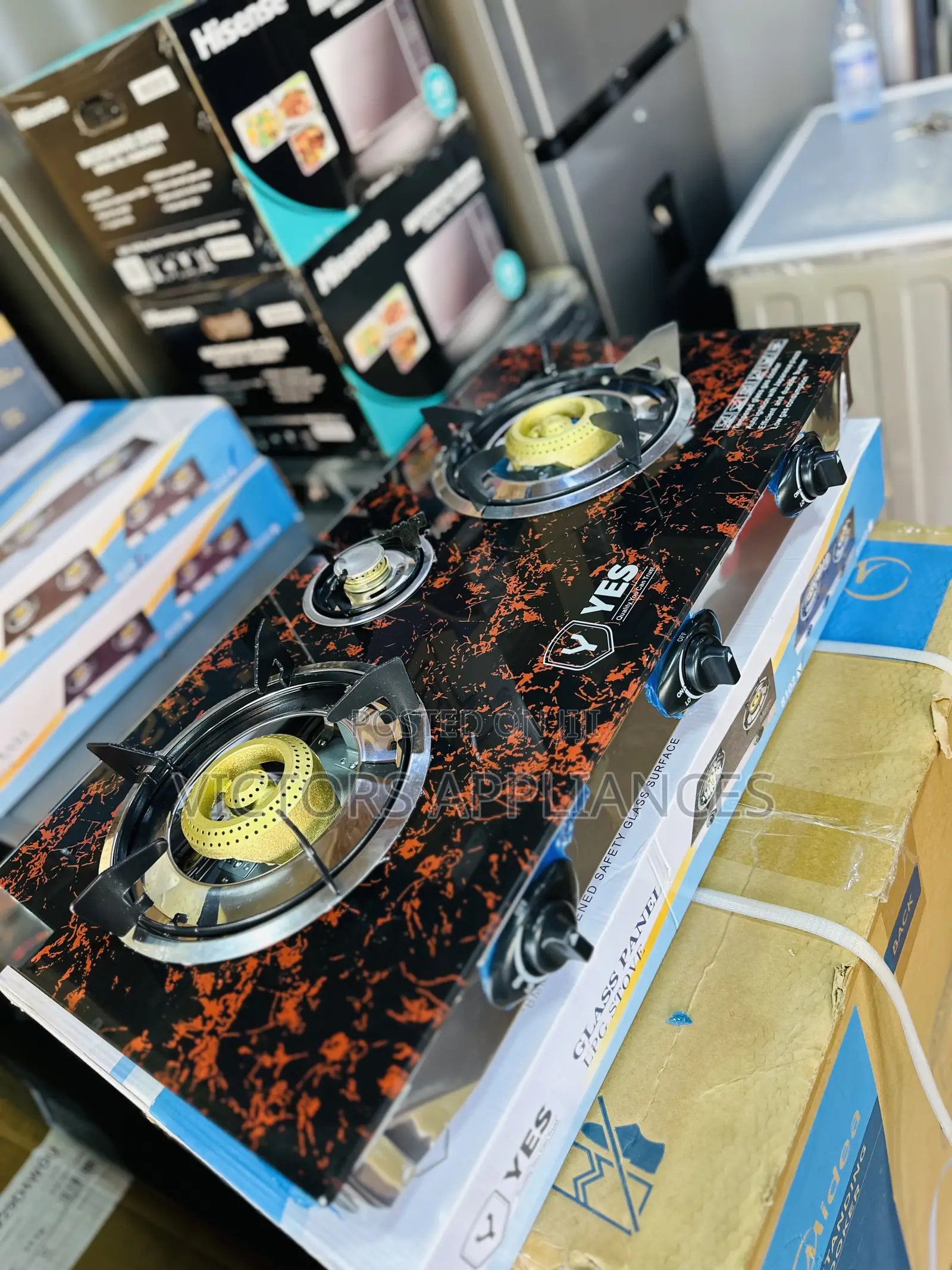 Yes Cooker 3 Burner Top Glass