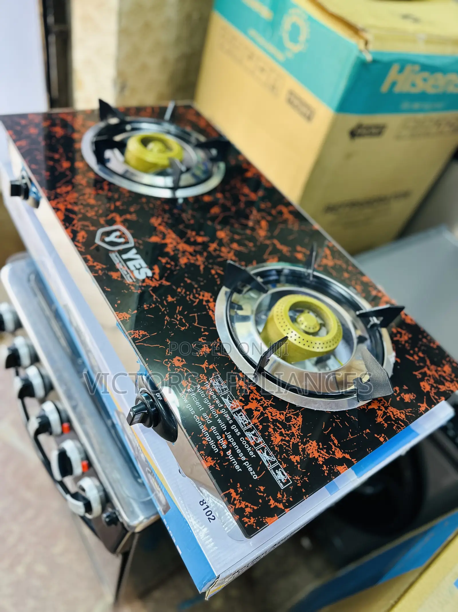 Yes Cooker With 2gas Burners Glass Top