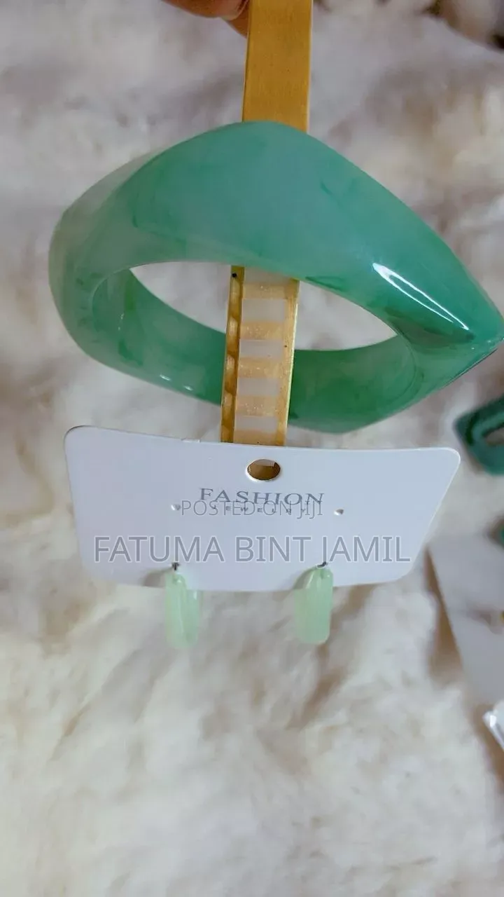 Combo Square Bangle and Acrylic Hoop Earrings