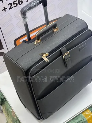 Premium Leather Trolley Suitcase,