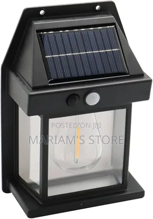 Black, Waterproof Led Solar Wall Lamp With a Built-in Motion Sensor.