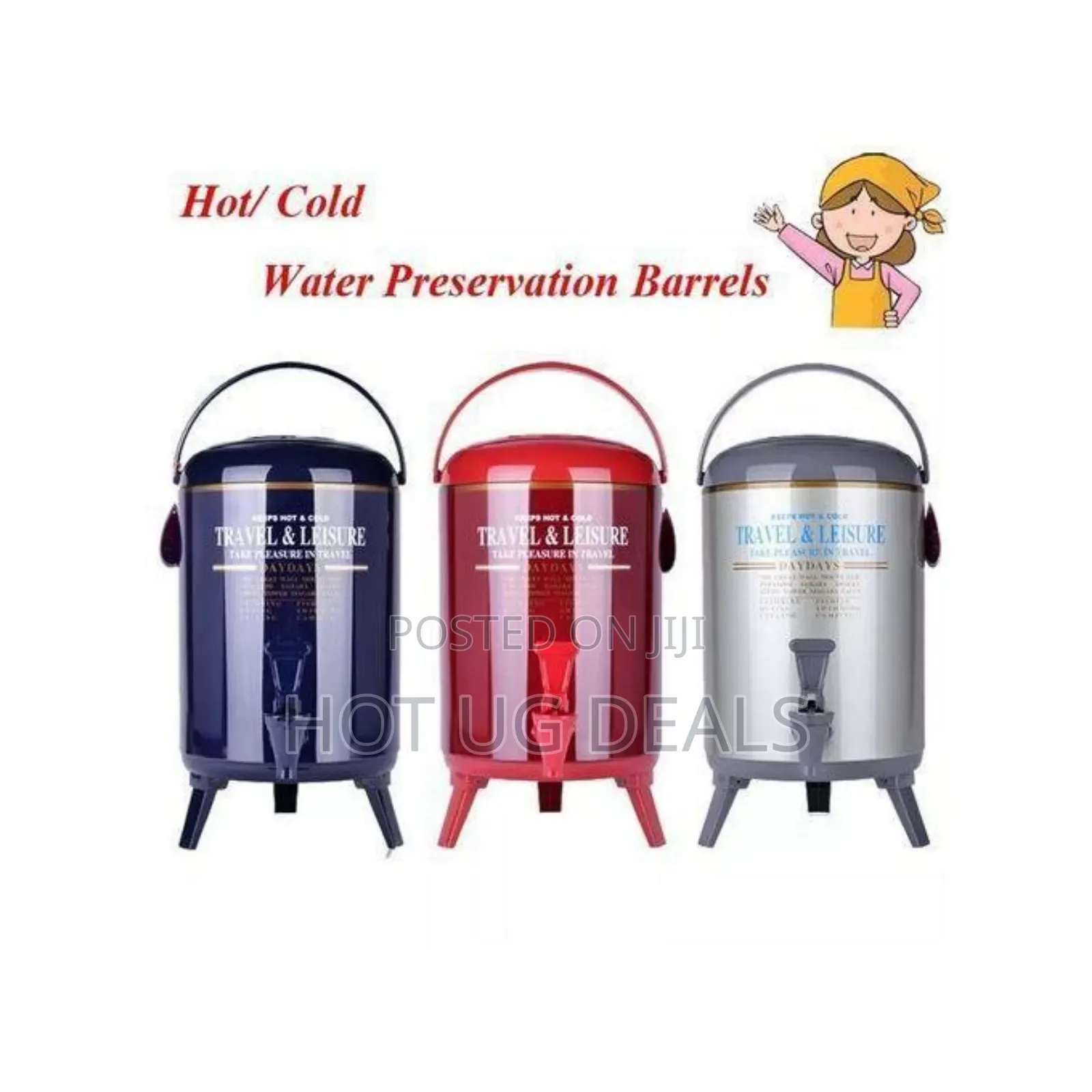 Daydays 9.5 Litres Water Tea Hot Cold Thermos Flask - Maroon