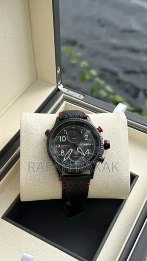 Black Leather Strap of Timekey Men’S Watch