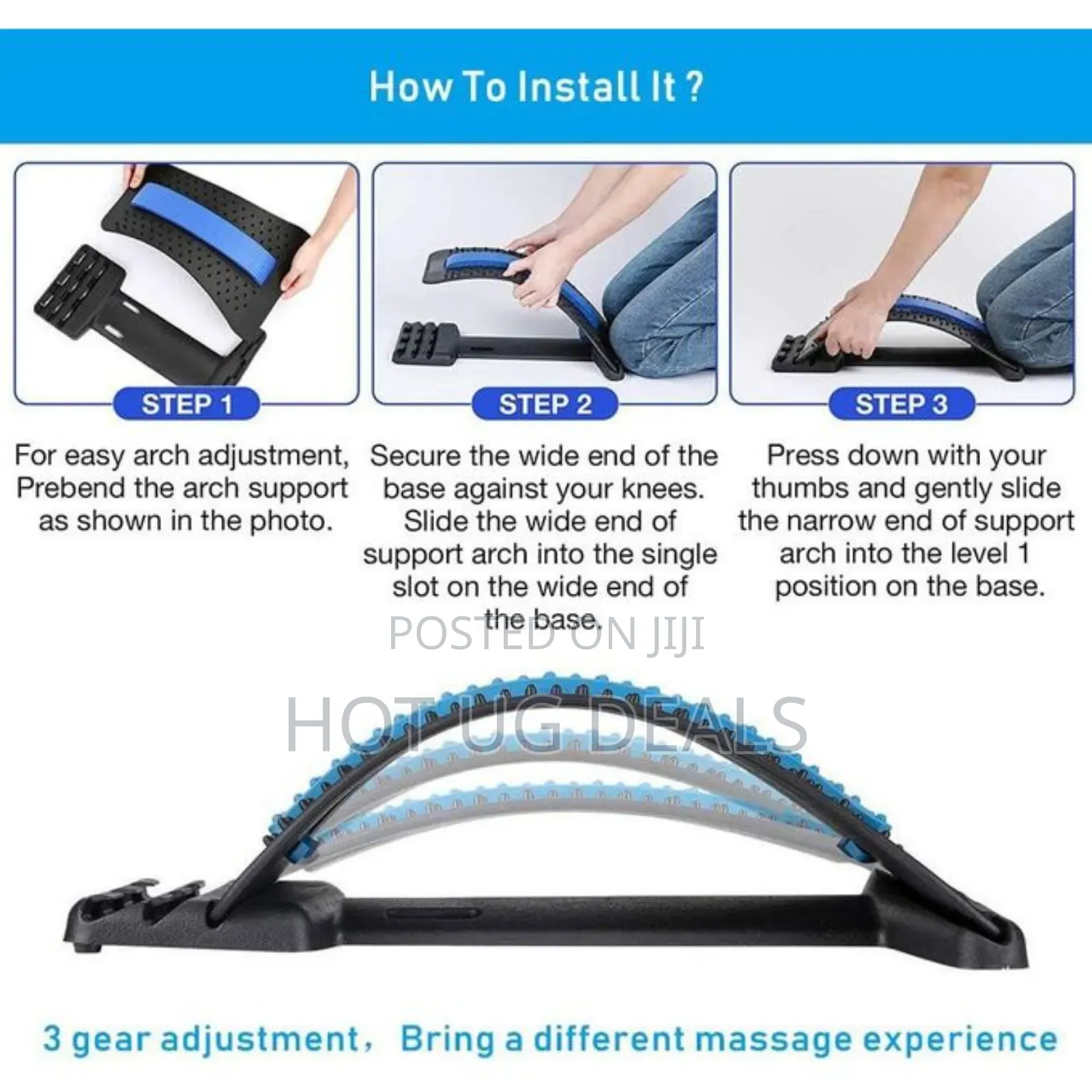 Back Stretcher Multi-Level Adjustable Back Massager