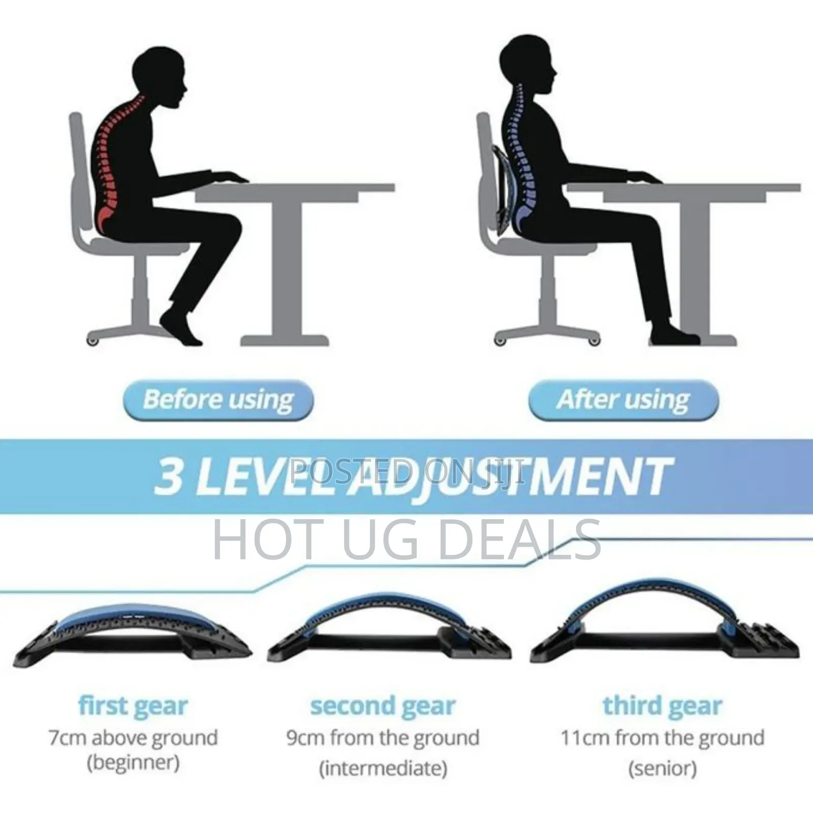 Back Stretcher Multi-Level Adjustable Back Massager