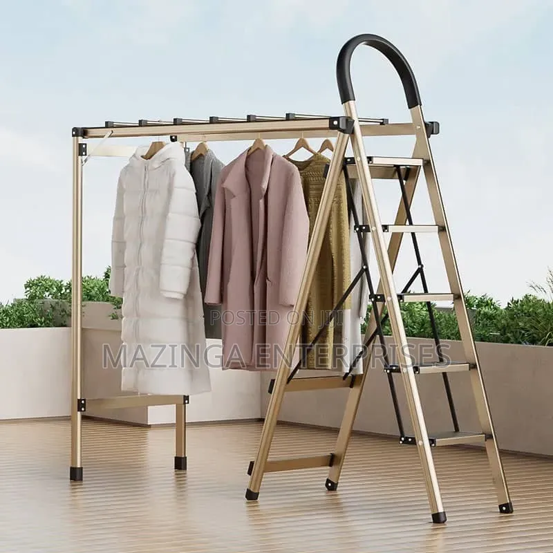 2-in-1 Multifunctional Folding Step Ladder and Clothes Drying Rack.
