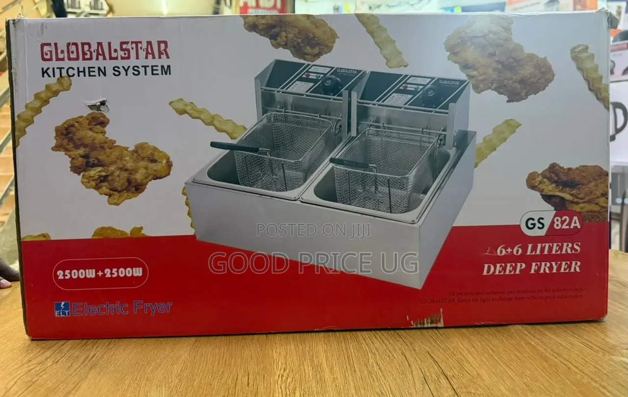 Globalstar Gs82a Double Tank Electric Deep Fryer