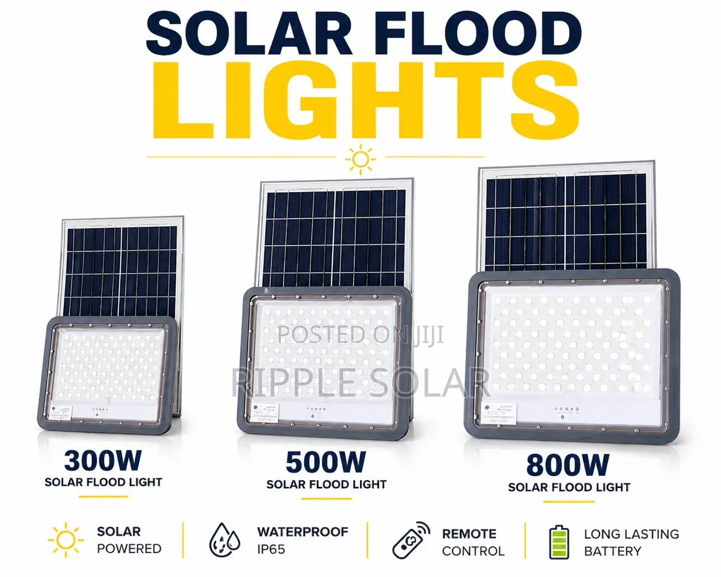 300w/500w/800w Solar Flood Lights Waterproof Security Lighting Kampala