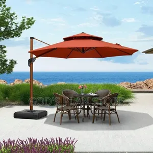 Square Base Orange Outdoor Garden Umbrellas Outdoor Garden Umbrellas