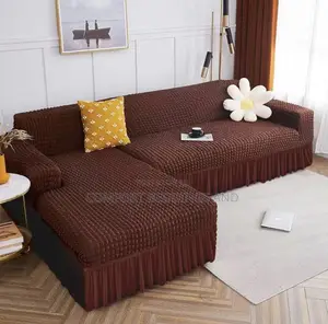 L Shape Sofa Covers Coffee Brown 5 Seaters