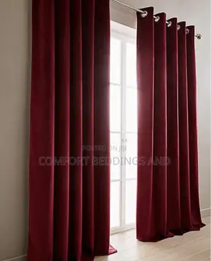 Three Metre Curtain With Net Maroon