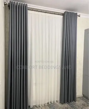 Three Metre Curtain With Net Gray