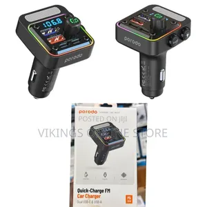 Porodo Quick-charge Fm Car Charger - Multicolor