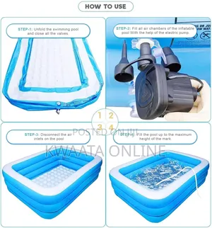 Rectangular Inflatable Swimming Pool With Pump (54h 172w 300h )Cm