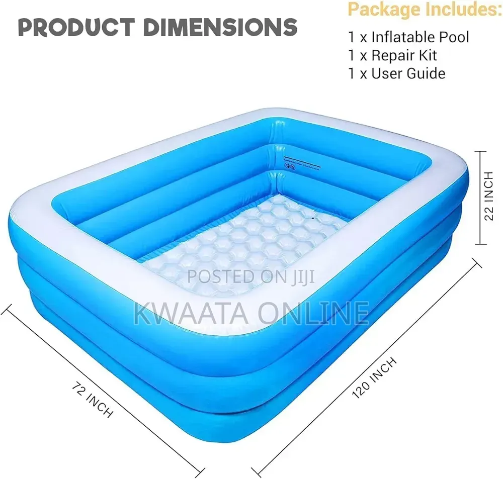 Rectangular Inflatable Swimming Pool With Pump (54h 172w 300h )Cm