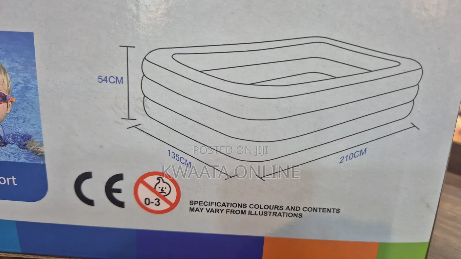 Rectangular Inflatable Swimming Pool With Pump (54h 172w 300h )Cm