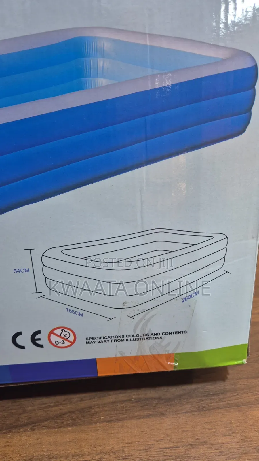 Rectangular Inflatable Swimming Pool With Pump (54h 172w 300h )Cm