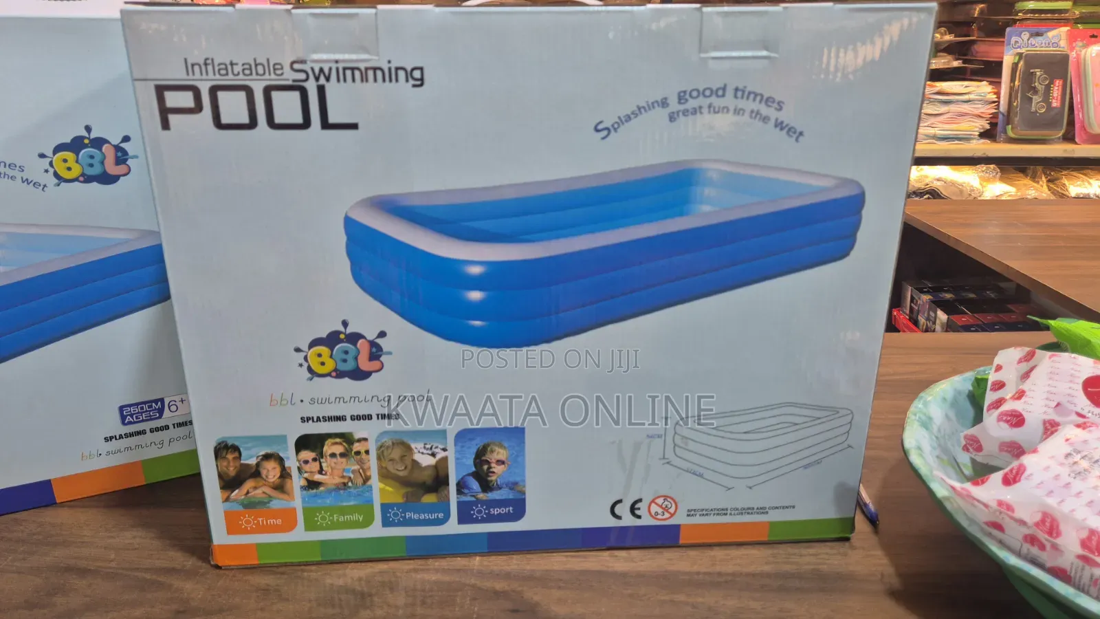 Rectangular Inflatable Swimming Pool With Pump (54h 172w 300h )Cm