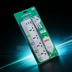 Ledon 4-Way Socket Power Extension Cable With 3 Usb Charging Ports