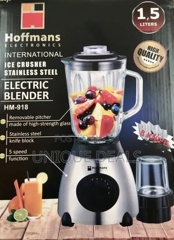 Hoffmans 800w 2 in 1 Electric Blender High Speed Dry Grinder