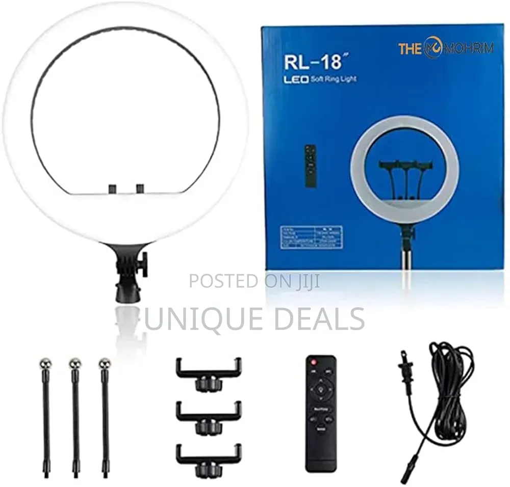 Rl-18 Ring Light With Remote Control 3 Phone Holder