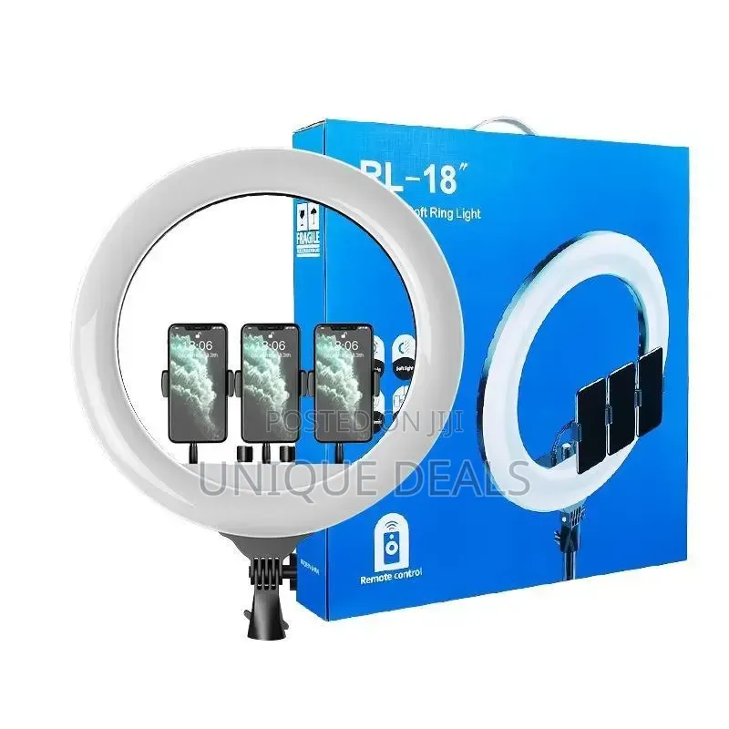 Rl-18 Ring Light With Remote Control 3 Phone Holder