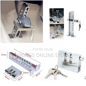 Heavy-Duty Universal Stainless Steel Anti-Theft Pedal Lock -Multicolor