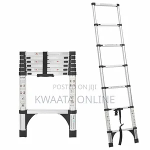 2m, 6 Steps Telescoping Ladder, Aluminum Non-slip Sturdy Multi-purpose