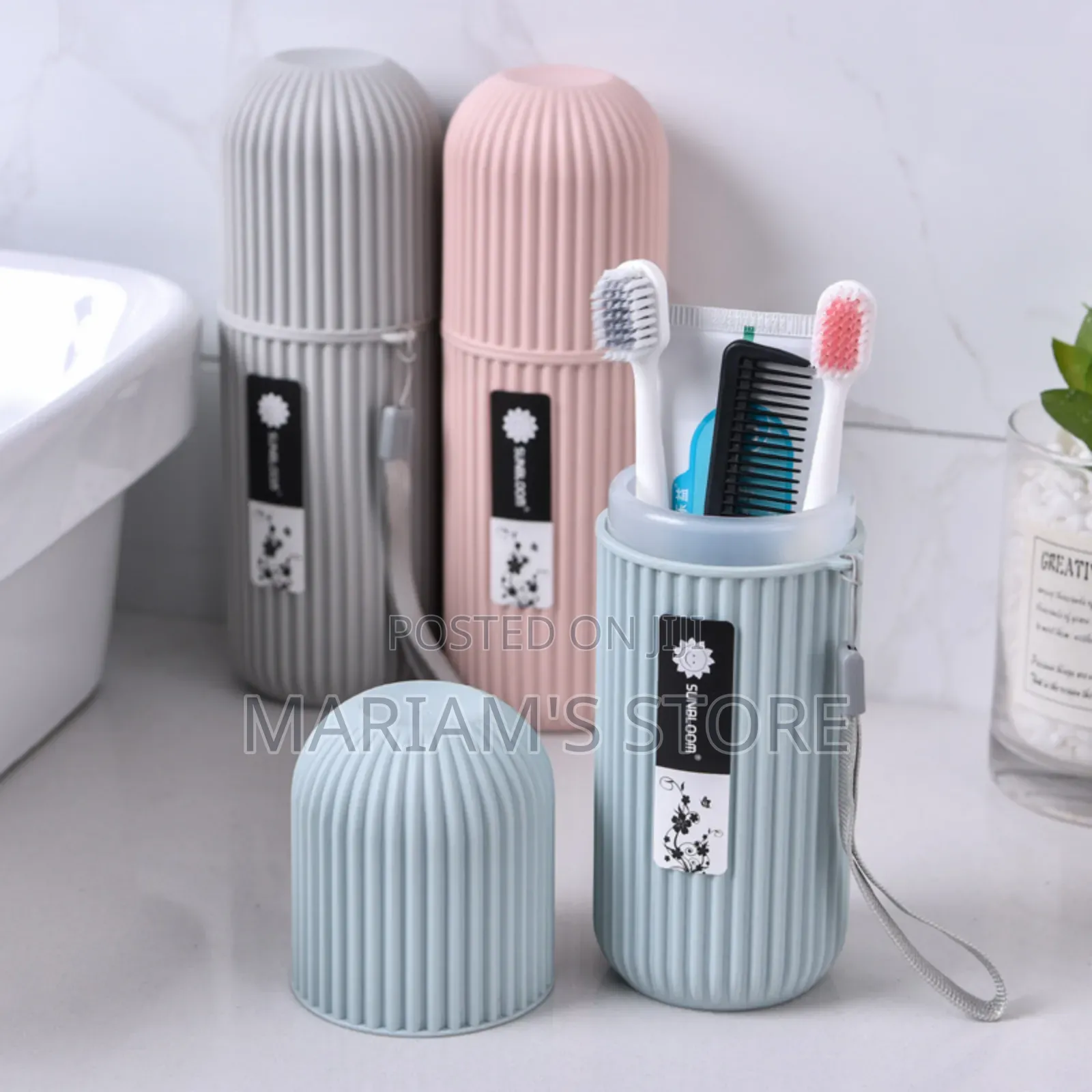 Portable Capsule-Shaped Toothbrush and Toothpaste Storage Cases,
