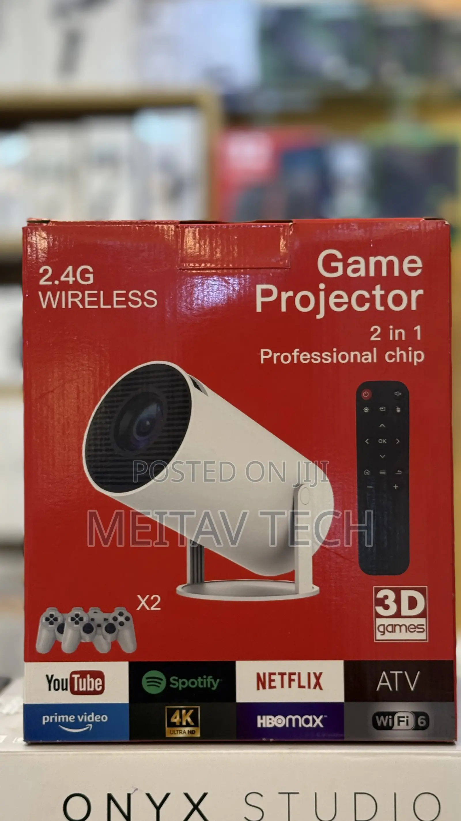 Game Projector With 2 Pads, 2in1 Game Stick, Android Tv