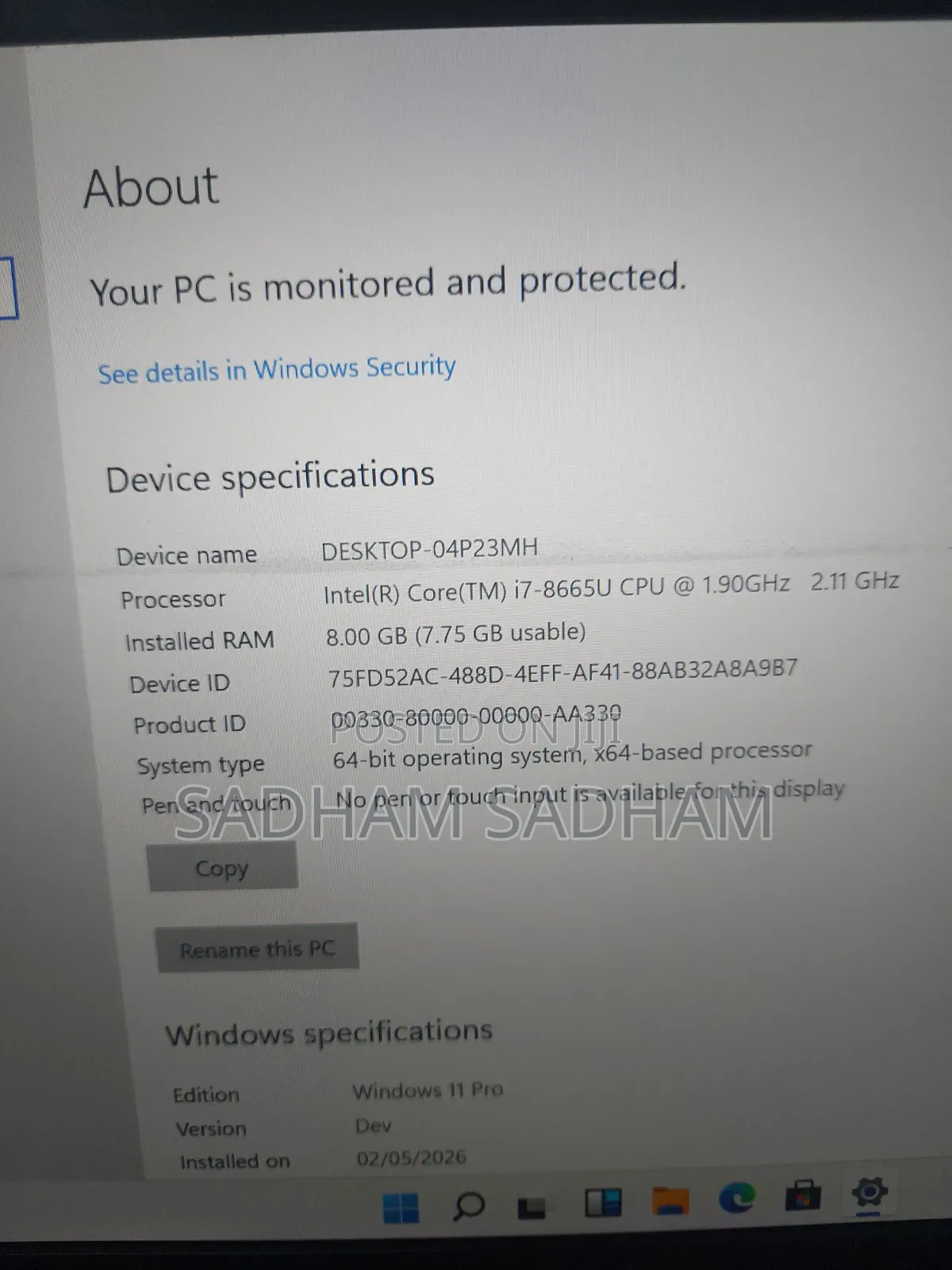 Laptop Dell Latitude 5300 8GB Intel Core i7 SSD 256GB