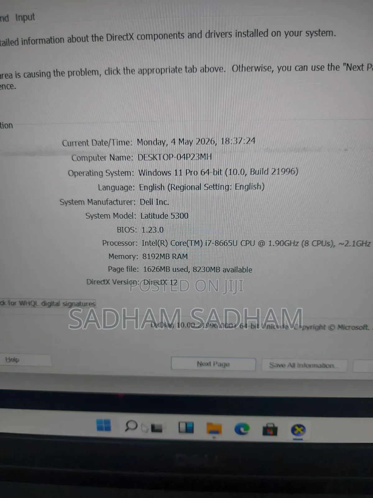 Laptop Dell Latitude 5300 8GB Intel Core i7 SSD 256GB