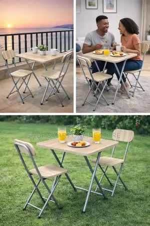 Indoor Dining Foldable Table and 2 Chairs