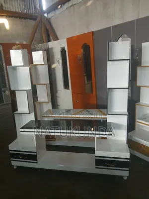 Glass Tv Stand in Black and White