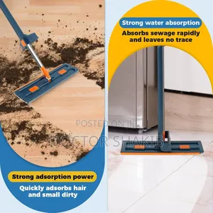 360° Rotating Microfiber Flat Floor Mop With a Foldable Bucket