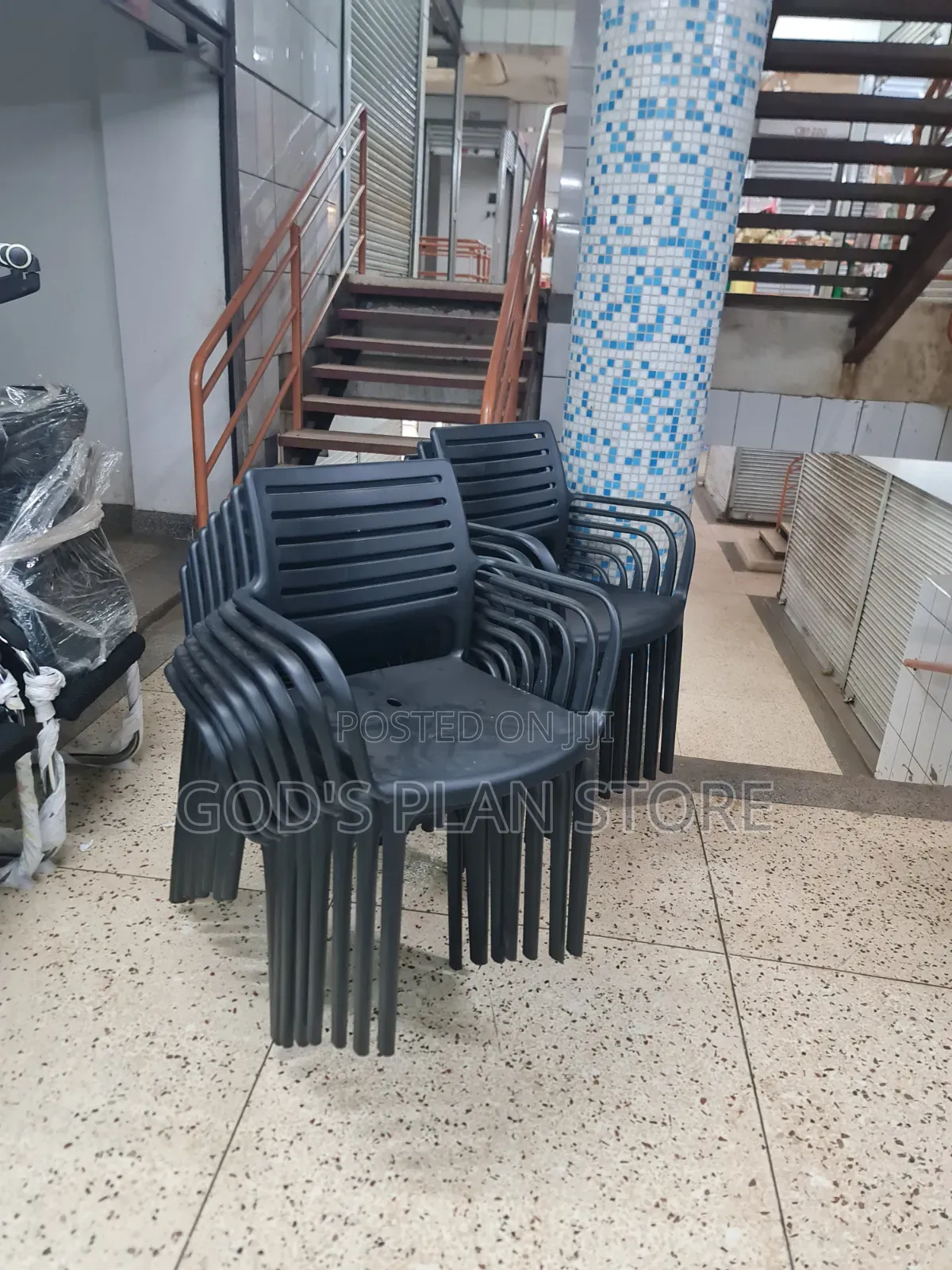 Crossed Plastic Chairs Plastic Chairs