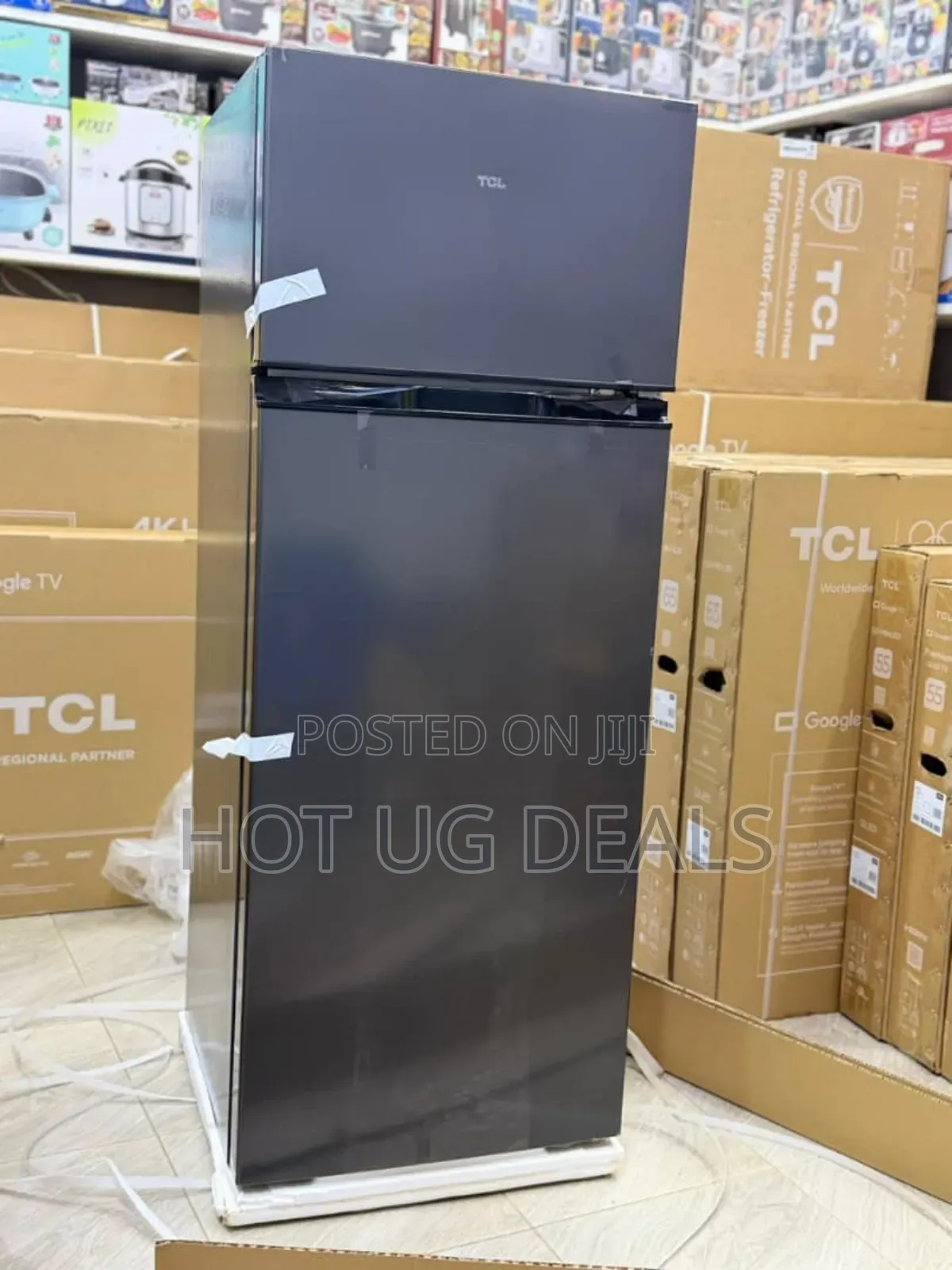 TCL 270 Litre Double Door Top Mount Refrigerator - Silver