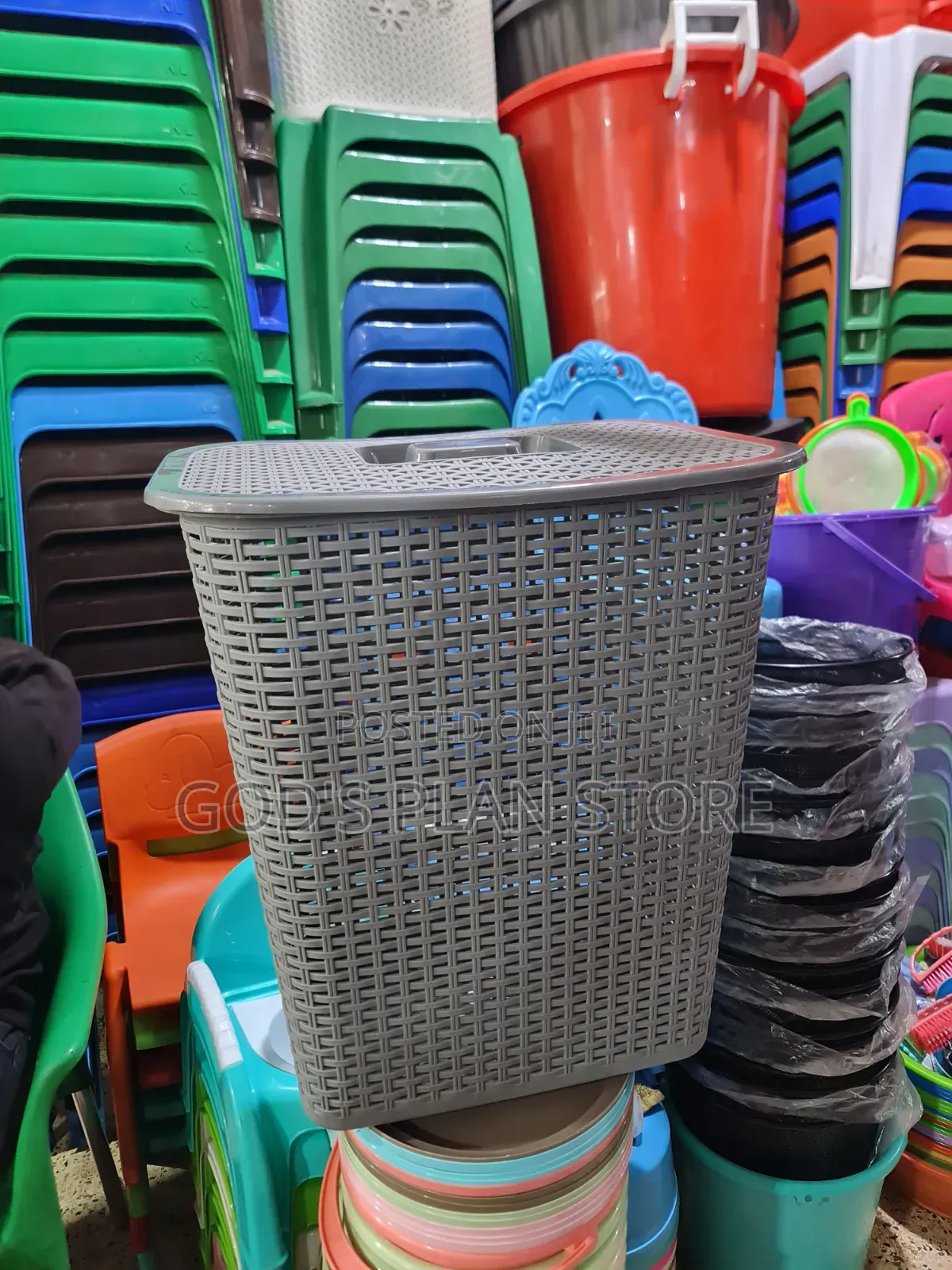 Gray Netted Plastic Loundary Baskets Plastic Loundary Baskets