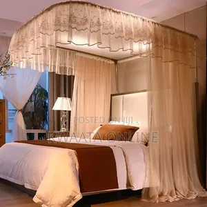 Rail Net, Bed Canopy Mosquito Net, U-Shape Metal Bracket on 2 Stands