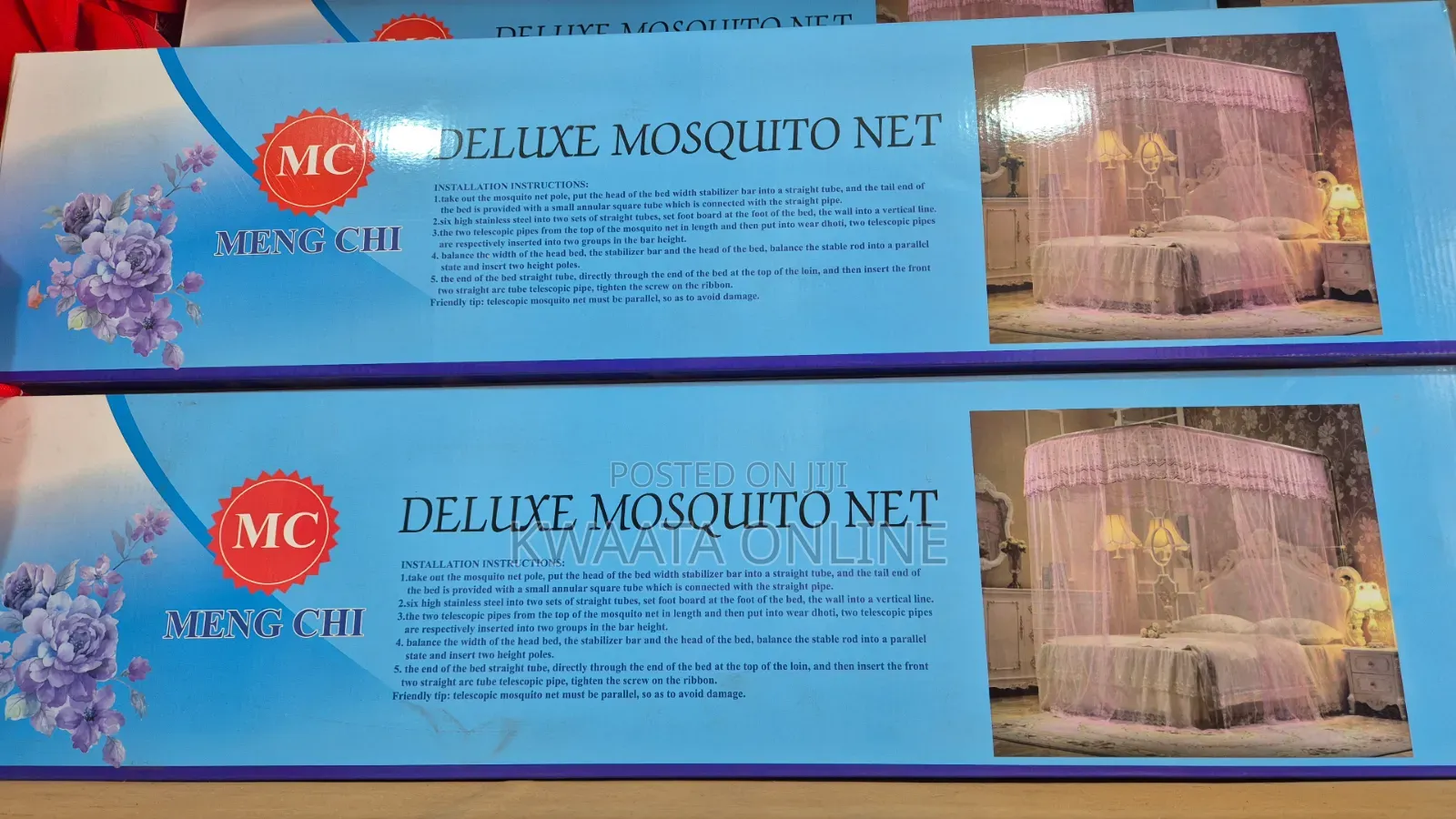 Rail Net, Bed Canopy Mosquito Net, U-Shape Metal Bracket on 2 Stands